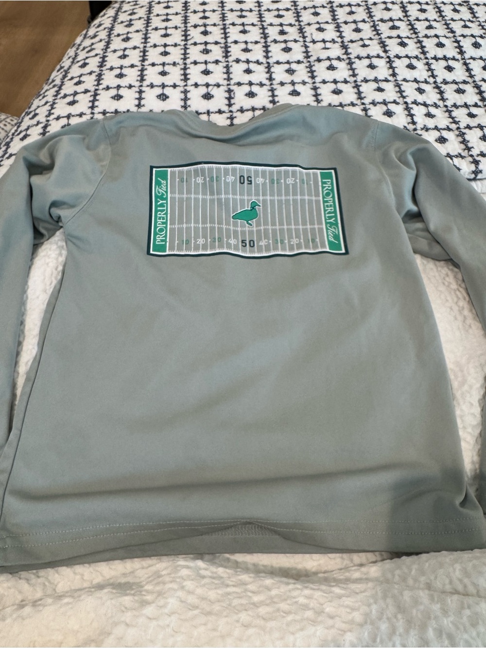Properly Tied size 5 boys Sage Green Long-Sleeve Tee with Field Graphic